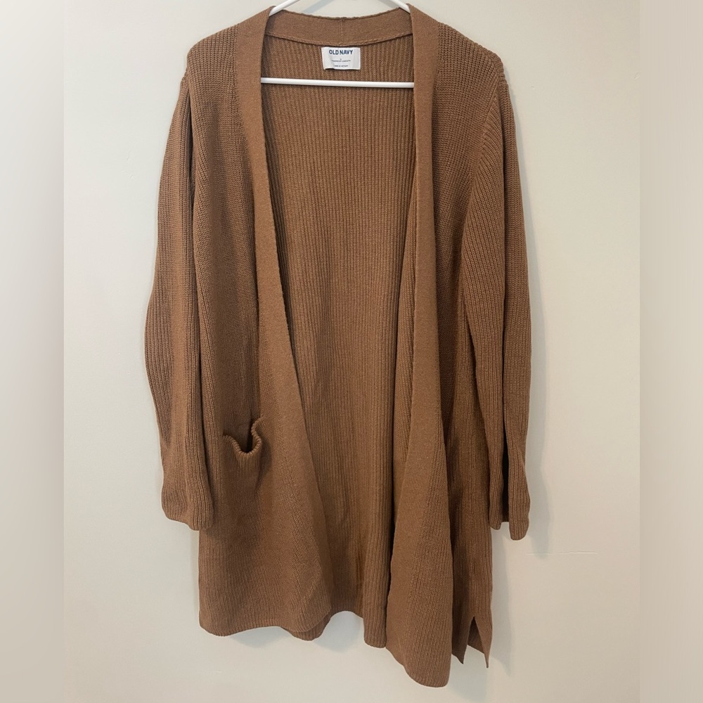 Old Navy Brown Open-Front Knit Cardigan